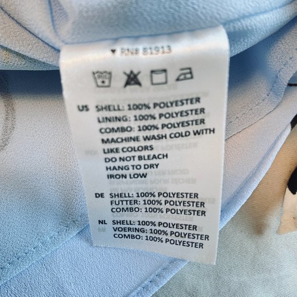 Cooper and Ella V-Neck Tank Top Ruffle Floral Blue Gold White M - Picture 6 of 6